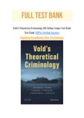 Vold’s Theoretical Criminology 8th Edition Snipes Test Bank