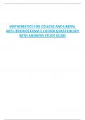 MATHEMATICS FOR COLLEGE AND LIBERAL  ARTS (POOOO) EXAM 2 CLICKER QUESTION KEY  WITH ANSWERS STUDY GUIDE 