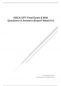 NSCA-CPT Final Exam || With Questions & Answers (Expert Rated A+)