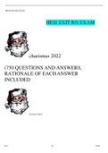 HESI EXIT RN EXAM   charismas 2022   (750 QUESTIONS AND ANSWERS, RATIONALE OF EACH ANSWER INCLUDED