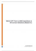 NSCA-CPT Test 1 || With Questions & All Correct Solutions (Rated A+)