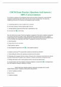 CRCM Exam Practice | Questions And Answers | 100% Correct Answers