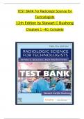 TEST BANK Radiologic Science for Technologists, 12th Edition by Stewart C Bushong All 1-40  Chapters Covered ,Latest Edition, ISBN:9780323790291