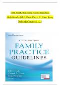 TEST BANK For Family Practice Guidelines, 5th Edition by Jill C. Cash; Cheryl A. Glass, All Chapters 1 to 23 complete Verified editon ISBN: 9780826135841