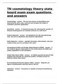 TN cosmetology theory state board exam exam questions and answers.