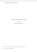 Summary C489 Task 1 .docx C489 Organizational Systems and Quality Leadership €“ C489 TASK 1 Western Governors University Organizational Systems and Quality Leadership