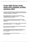 Scuba NAUI Quizes study guide with complete verified solutions 2024