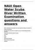 NAUI Open Water Scuba Diver Written Examination questions and answers