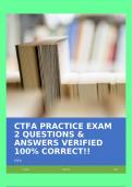 CTFA PRACTICE EXAM 2 QUESTIONS & ANSWERS VERIFIED 100% CORRECT!!