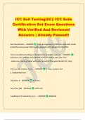 ICC Soil Testing(EC)/ ICC Soils  Certification Set Exam Questions  With Verified And Reviewed  Answers | Already Passed!! 