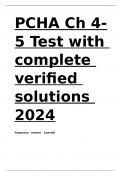 PCHA Ch 4-5 Test with complete verified solutions 2024