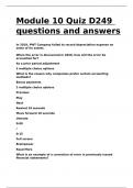 Module 10 Quiz D249 questions and answers