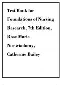 Test Bank For Foundations of Nursing Research, 7th edition by Rose Marie Nieswiadomy, Catherine Bailey Chapter 1-20 Complete Guide