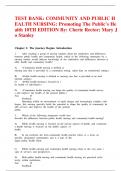 TEST BANK: COMMUNITY AND PUBLIC HEALTH NURSING: Promoting The Public’s Health 10TH EDITION By: Cherie Rector; Mary Jo Stanley 