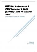 HSY2601 Assignment 5 QUIZ Semester 2 2024 (567122)- DUE 19 October 2024