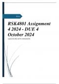 RSK4801 Assignment 4 2024 - DUE 4 October 2024