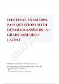 ITLS PREPARATION EXAM 100% PASS QUESTIONS WITH DETAILED ANSWERS PACKAGE DEAL