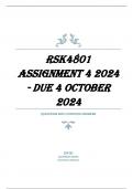 RSK4801 Assignment 4 2024 - DUE 4 October 2024