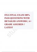 ITLS FINAL EXAM 100% PASS QUESTIONS WITH DETAILED ANSWERS