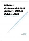 IOP4862 Assignment 6 2024 (783461)- DUE 25 October 2024