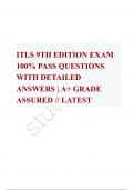 ITLS 9TH EDITION EXAM 100% PASS QUESTIONS WITH DETAILED ANSWERS | A+ GRADE ASSURED // LATEST