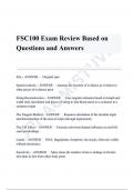 FSC100 Exam 2024 Review Based on Questions and Answers