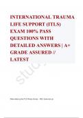 INTERNATIONAL TRAUMA LIFE SUPPORT (ITLS) EXAM 100% PASS QUESTIONS WITH DETAILED ANSWERS | A+ GRADE ASSURED // LATEST