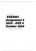 RSK4801 Assignment 4 2024 - DUE 4 October 2024