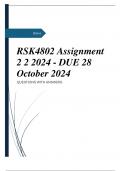 RSK4802 Assignment 2 2 2024 - DUE 28 October 2024