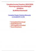 Complete Solutions Manual for Canadian Income Taxation Planning and Decision Making, 26th Edition by By William Buckwold, Joan Kitunen, Matthew Roman, Abraham Iqbal ; ISBN13: 9781264837922