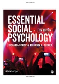 Essential Social Psychology 4th Edition Crisp Test Bank