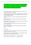 Fire Alarm Lesson 6. System Interfaces & Safety Control Functions Questions and Answers 100% Accurate