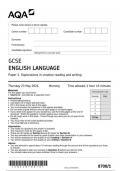 AQA GCSE  ENGLISH LANGUAGE  Paper 1  Explorations in creative reading and writing 8700/1  JUNE 2024