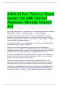 AINS 23 Full Practice Exam Questions with Correct Answers (Already Graded A+)