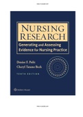 Nursing Research: Generating and Assessing Evidence for Nursing Practice 10th Edition Denise Polit Test Bank