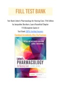 Test Bank Lehne's Pharmacology for Nursing Care- 10th 11th Edition by Jacqueline Burchum- Laura Rosenthal |Complete Guide A+