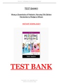 Test Bank For Wong s Essentials of Pediatric Nursing 11th Edition|Latest| with Rationales|