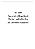 Test Bank Essentials of Psychiatric Mental Health Nursing (3rd Edition )by ELIZABETH M. VARCAROLIS  ISBN-13: 978-0323389655 