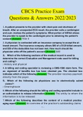 NHA CBCS Practice Exam Questions and Answers | Verified Answers 2022/2023