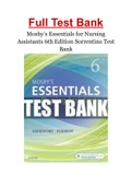 Mosby's Essentials for Nursing Assistants 6th Edition Sorrentino Test Bank