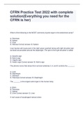 CFRN Practice Test 2022 with complete solution(Everything you need for the CFRN is here)