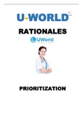 Uworld Prioritization  Questions And Answers |Rationales |2022/2023| 