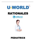 Uworld Pediatrics (Review Questions And Answers) |Rationales |2022/2023/|