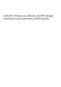 LME3701 Woman was infected with HIV through consensual sexual intercourse with her partner.