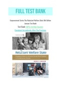 Empowerment Series The Reluctant Welfare State 9th Edition Jansson Test Bank