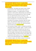 LEADERSHIP NR504 Week 1 Leadership, Management 156 Questions and Answers 100% correct/verified Graded A+ New update 2022/2023 