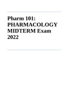 PHARM 101 PHARMACOLOGY MIDTERM Exam 1 2022 | PHARM 101 Midterm Exam 2 2022 | Pharm 101 Exam 4 & PHARM 101: Pharmacology 101 Final Exam 2022
