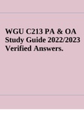 WGU C213 PA & OA Study Guide 2022/2023 Verified Answers.