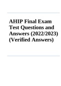 AHIP Final Exam Test Questions and Answers (2022/2023) (Verified Answers)