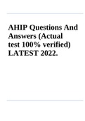 AHIP Final Exam Questions And Answers (Actual test 100% verified) LATEST 2022.